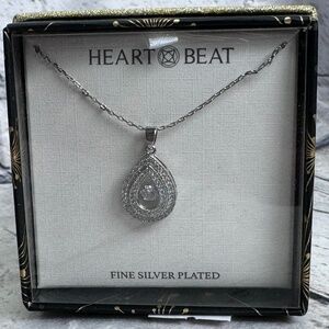 New Silver Plated Necklace By Heart Beat In Box